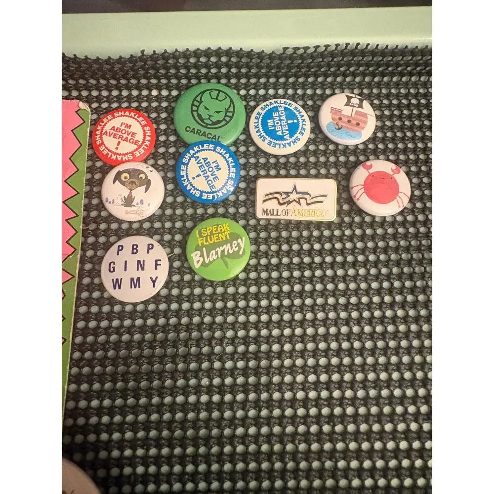 Vintage Pinback Button Lot 19 Pc Simpsons Michael Jackson Obama